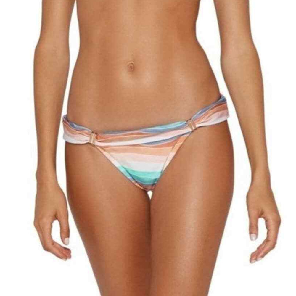 New VIX Paula Hermanny Bia Tube Hipster Bikini Bottom Striped Women's Size XL